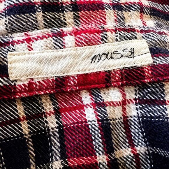 Moussy Plaid Vintage Button Down Top Size Free (One Size) Red Blue White - Picture 5 of 9